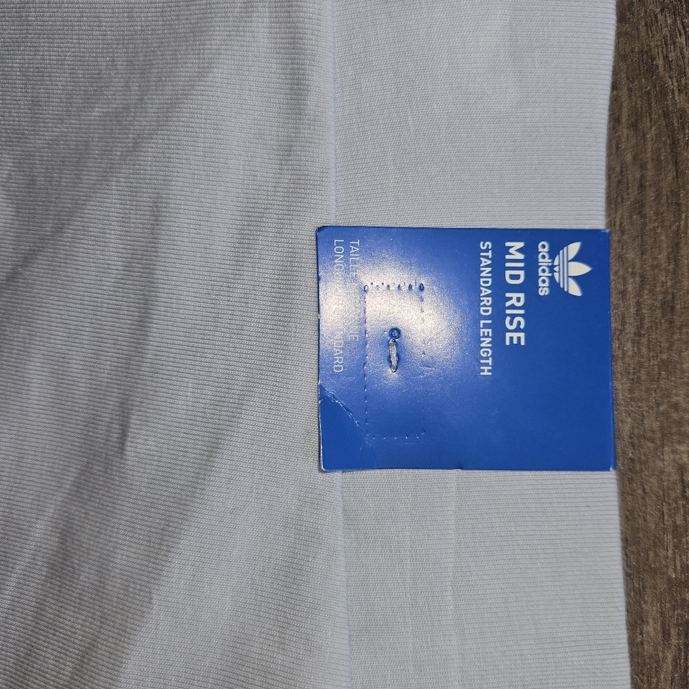 😇 Adidas Halo Blue 3 Stripe Athletic Activewear Leggings - Size Large NWT - Picture 7 of 9